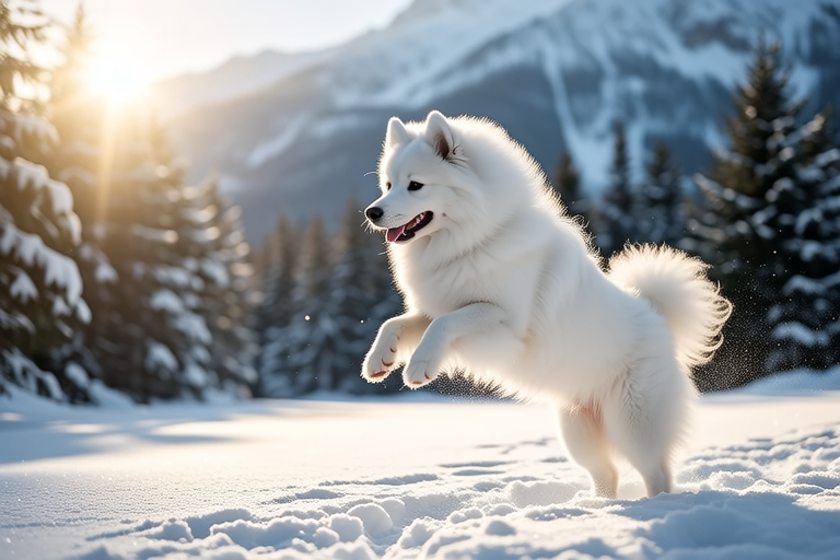 Adventures of a Snow-loving Samoyed in Winter Wonderland